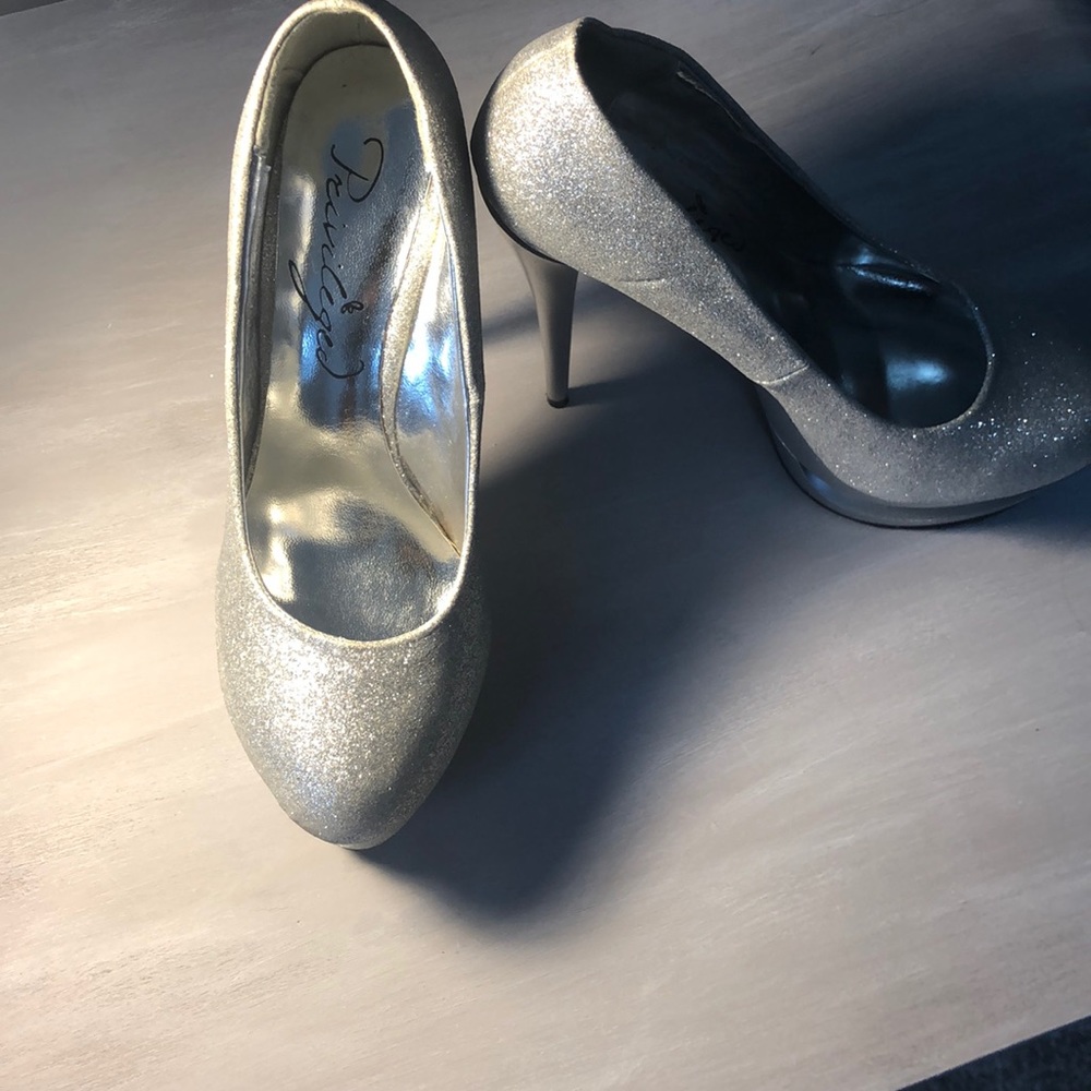 Silver Sparkle platform heels